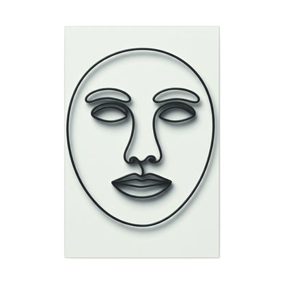 Calm Contour Abstract Face Wall Art & Canvas Print