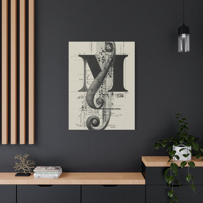 Musical Serif Monogram Illustration Wall Art & Canvas Print
