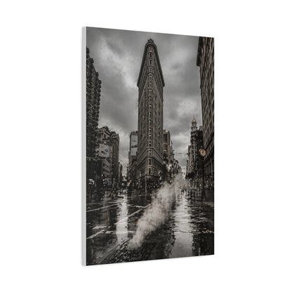 Flatiron Building Rainy Noir Wall Art & Canvas Print