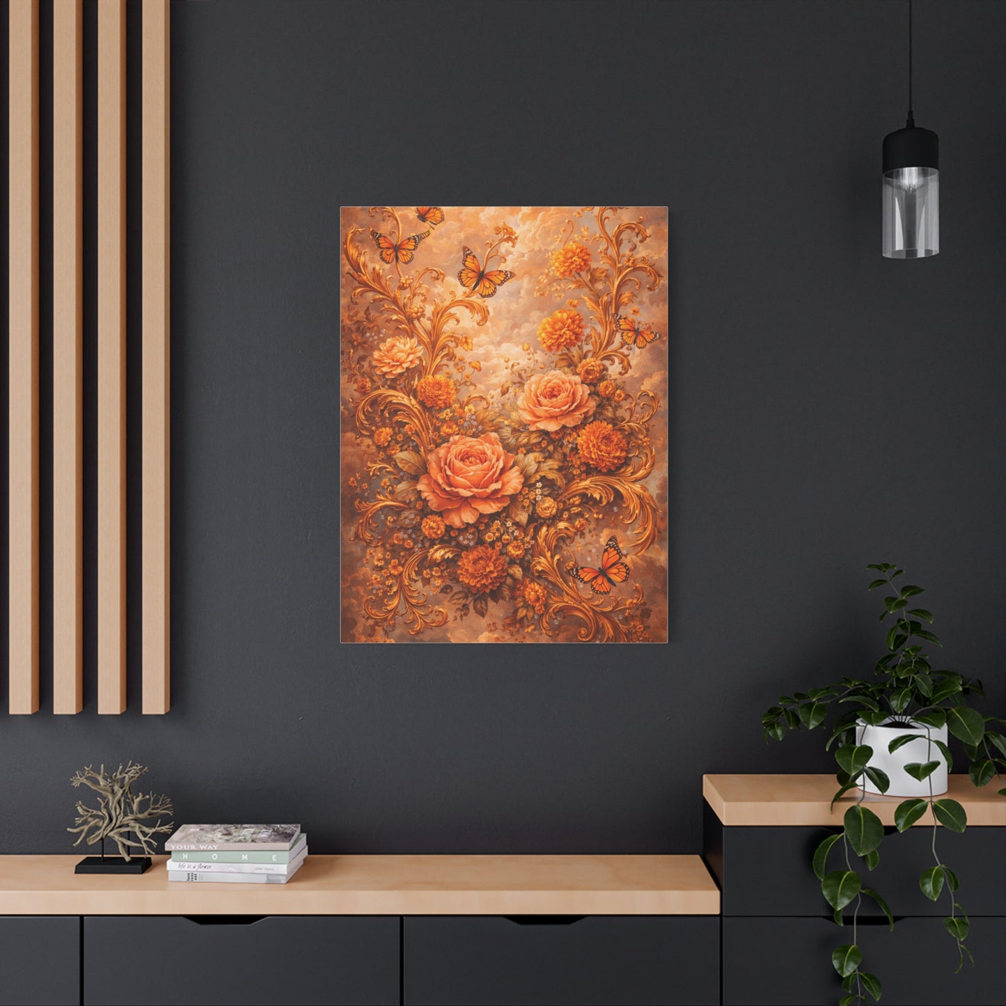 Baroque Orange Botanical Arrangement Wall Art & Canvas Print