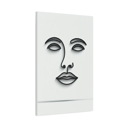 Silent Lines Minimal Face Wall Art & Canvas Print