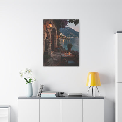 Amalfi Coast Candlelit Terrace Wall Art & Canvas Print