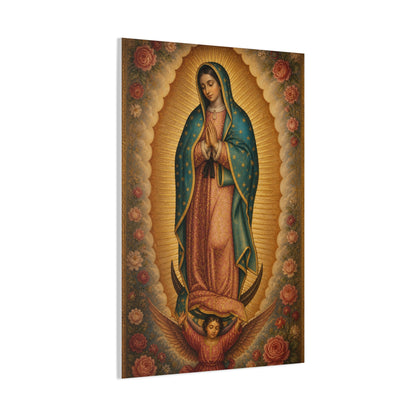 Our Lady of Guadalupe Floral Sacred Icon Wall Art & Canvas Print