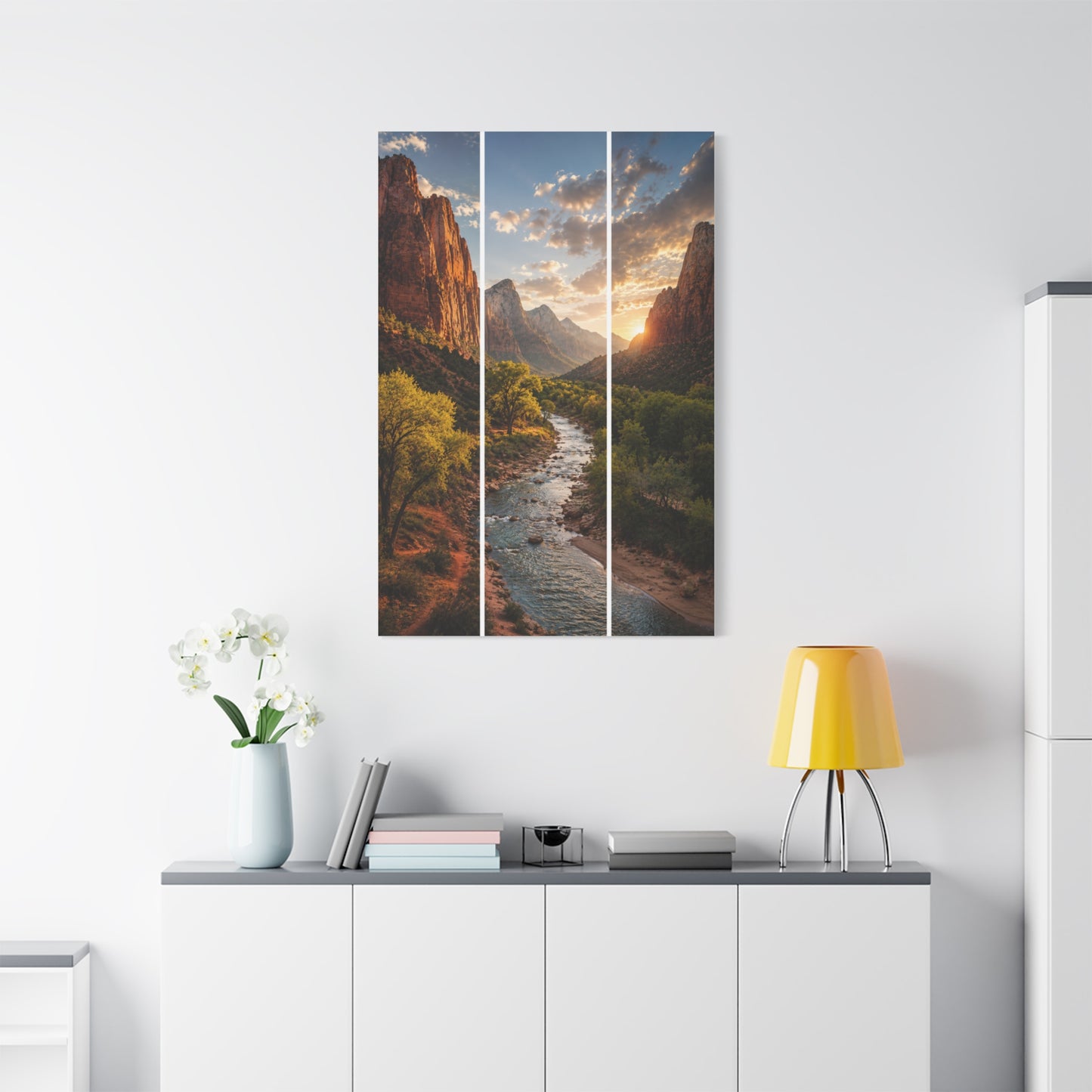Zion Canyon Triptych Landscape Wall Art & Canvas Print