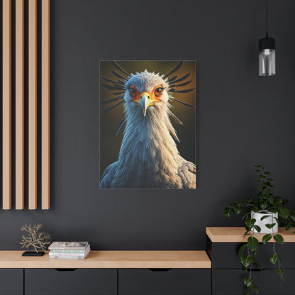 Majestic Secretary Bird Portrait Wall Art & Canvas Prints