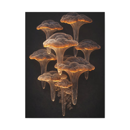 Luminous Amber Lingzhi Sculpture Study Wall Art & Canvas Print
