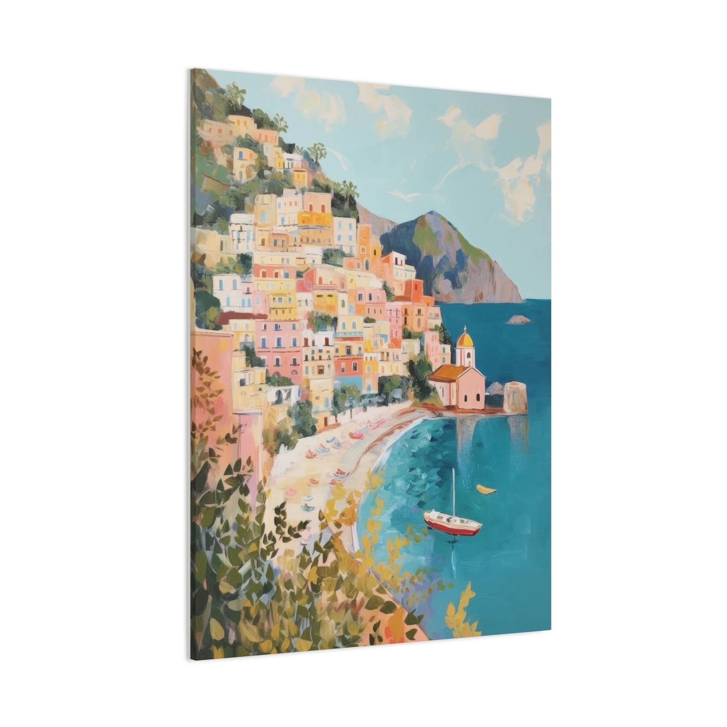 Amalfi Coast Italy Aqua Yellow Warm Wall Art & Canvas Prints