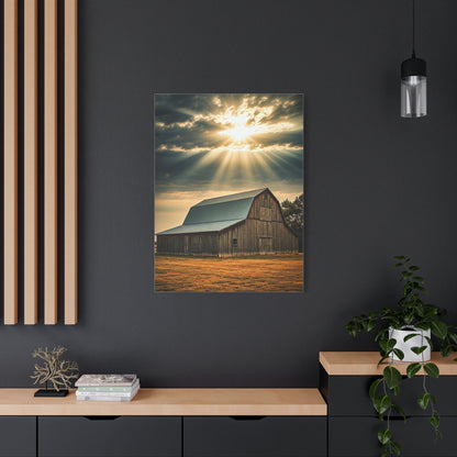 Sunbreak Over the Old Barn Wall Art & Canvas Prints