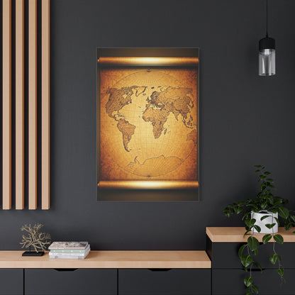 Classic Sepia World Atlas Scroll Wall Art & Canvas Prints