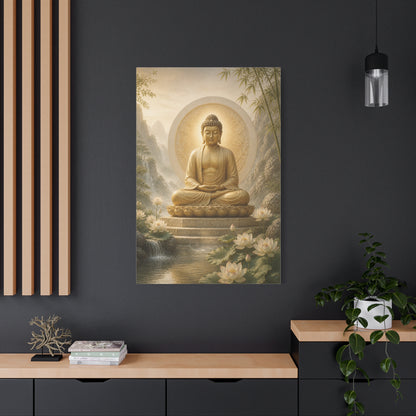 Golden Buddha Meditation Wall Art & Canvas Print