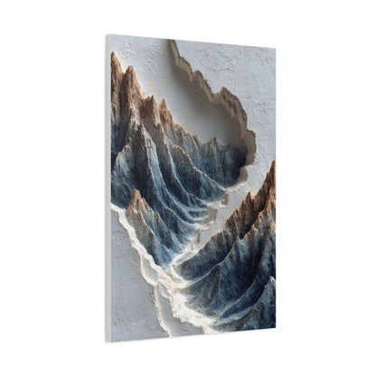 Sculpted Topographic Mountain Relief Wall Art & Canvas Print