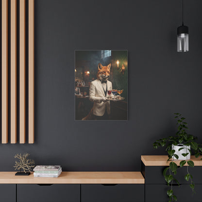 Fox Butler Cocktail Service Portrait Wall Art & Canvas Print