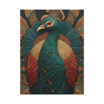Regal Peacock Ornamental Wall Art & Canvas Print
