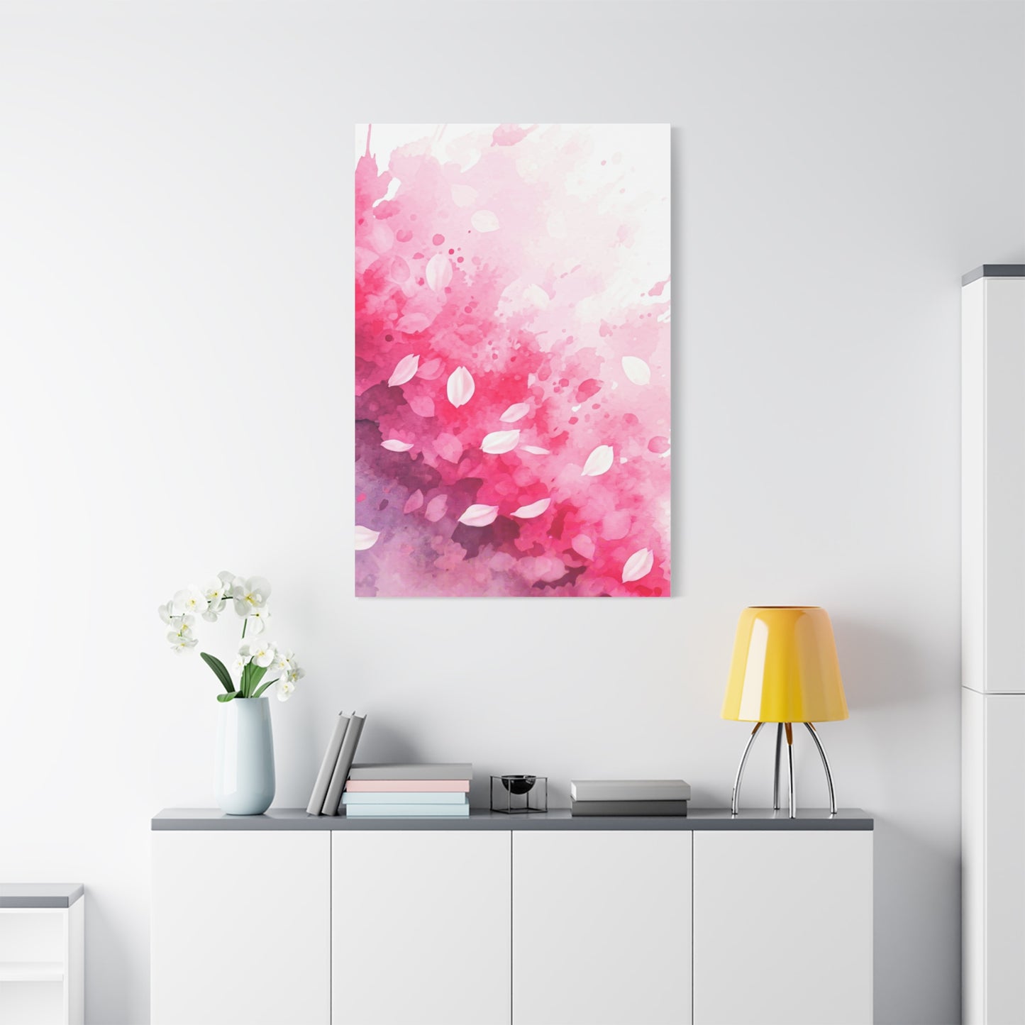 Abstract Sakura Watercolor Petals Wall Art & Canvas Prints