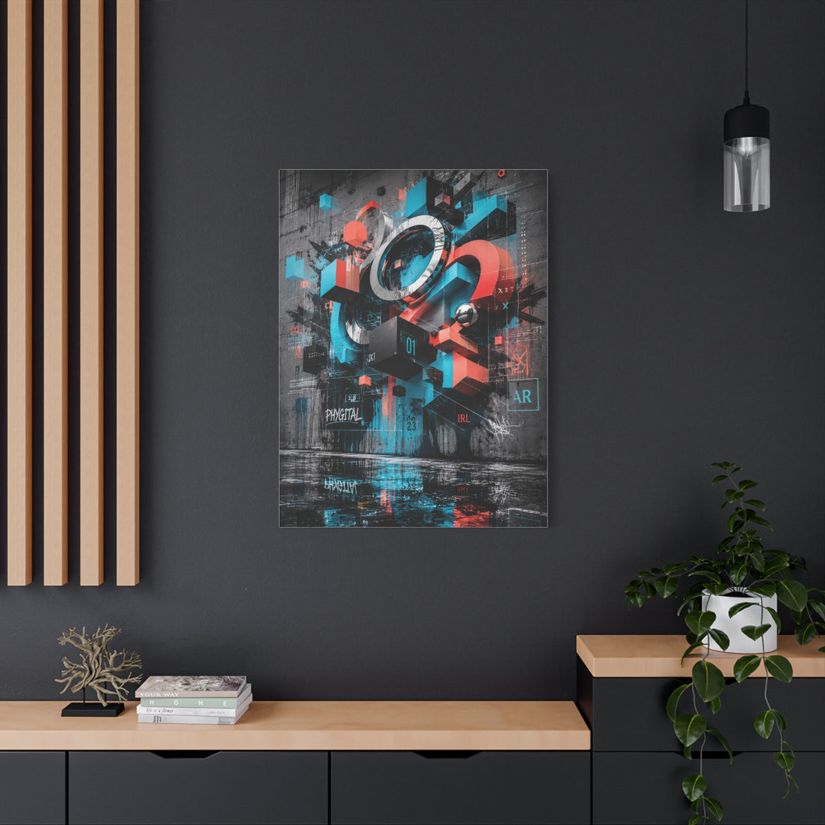 Phygital Abstract Graffiti Composition Street Wall Art & Canvas Print