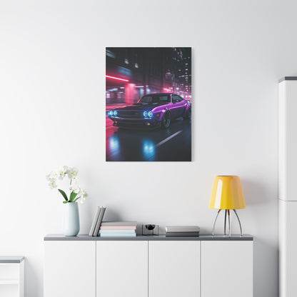 1970 Dodge Challenger Widebody Neon District Run Wall Art & Canvas Prints