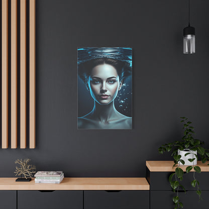 Underwater Woman Portrait with Floating Hair Wall Art & Canvas Prints