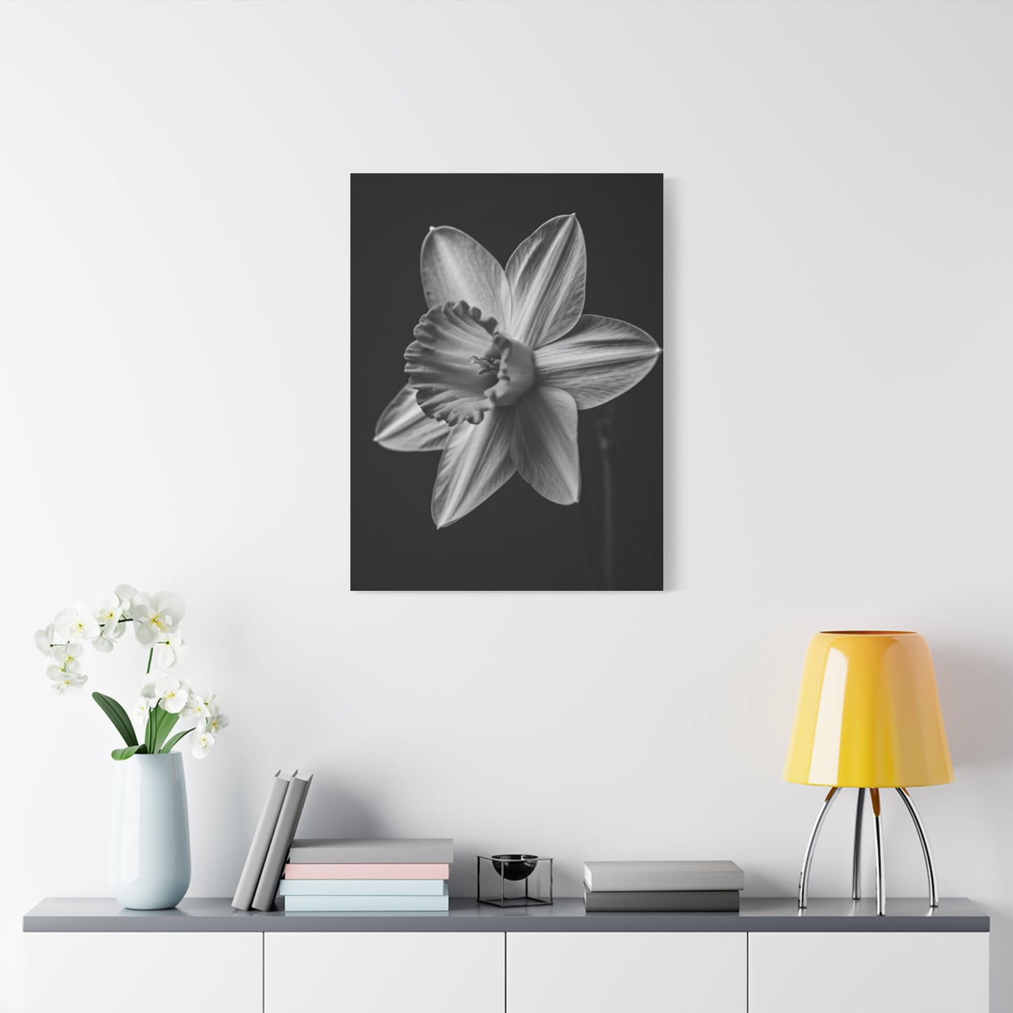Monochrome Daffodil Grace Wall Art & Canvas Prints