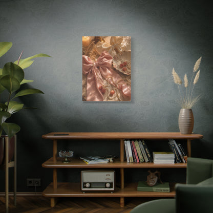 Coquette Silk Bow & Pearl Still Life Wall Art & Canvas Print