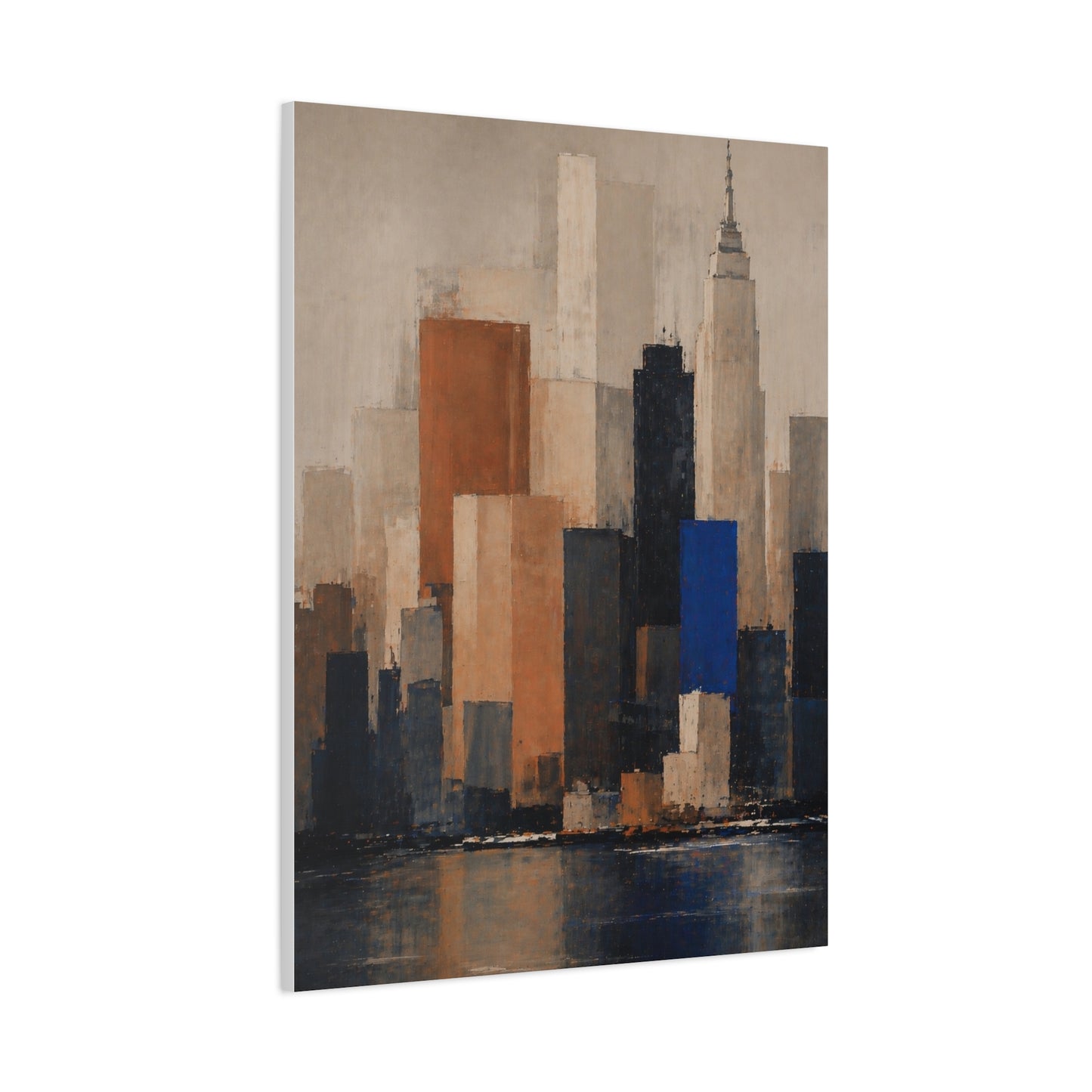 Modern Color Block Skyline Reflection Wall Art & Canvas Print