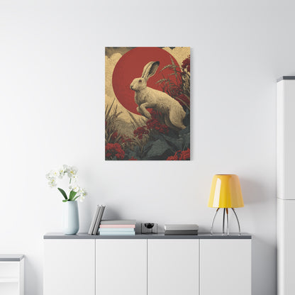 Harvest Moon Folk Hare Wall Art & Canvas Print