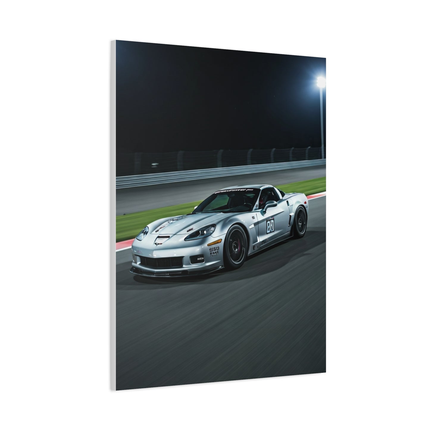 2013 Chevrolet Corvette C6 Z06 Night Race Scene Wall Art & Canvas Prints