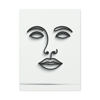 Silent Lines Minimal Face Wall Art & Canvas Print