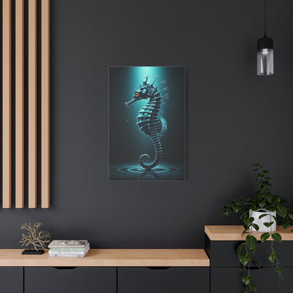 Seahorse in the Deep Blue Ocean Wall Art & Canvas Prints