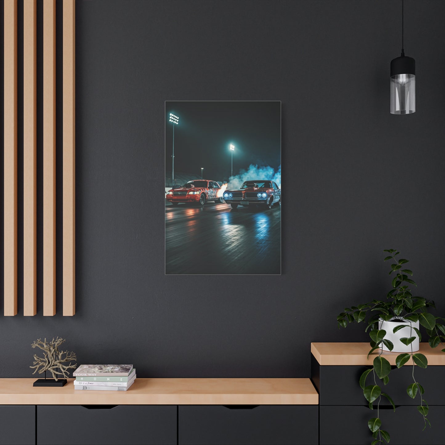 Mercury Marauder vs Pontiac Catalina Super Duty Night Launch Wall Art & Canvas Prints