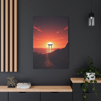 Sacred Horizon Torii Sunset Wall Art & Canvas Prints