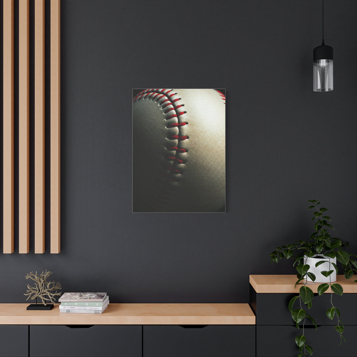 Close-Up Baseball Stitch Detail Wall Art & Canvas Prints