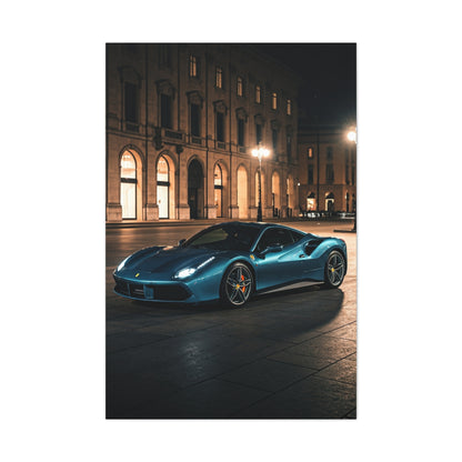 Ferrari 488 GTB Night City Square Wall Art & Canvas Prints