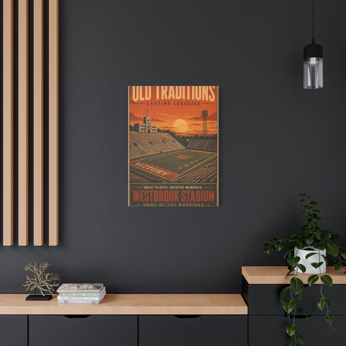 Westbrook Stadium Vintage Legacy Sports Wall Art & Canvas Print