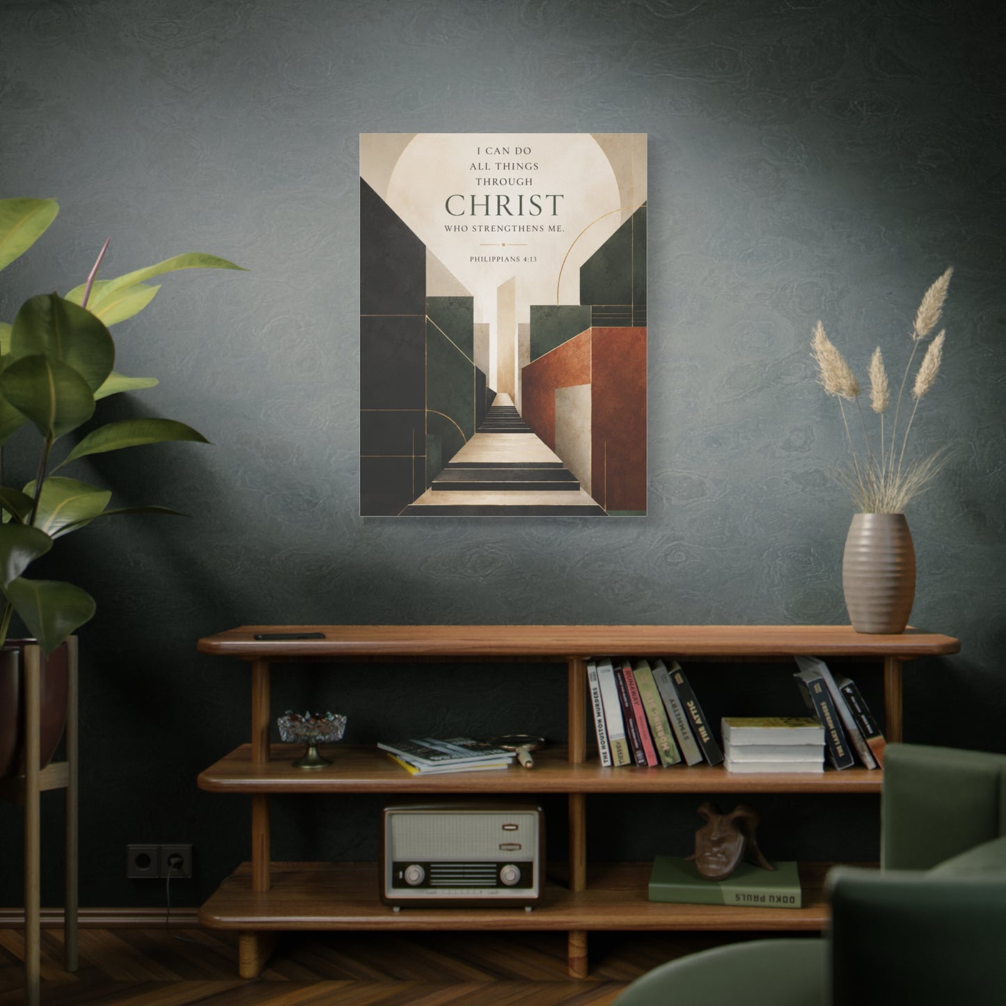 Philippians 4:13 Geometric Path Scripture Wall Art & Canvas Print