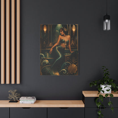 Art Deco Emerald Mermaid Luxe Wall Art & Canvas Print