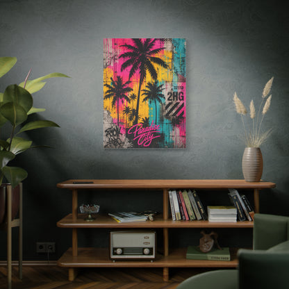 Neon Graffiti Palm Paradise Tropical Wall Art & Canvas Print
