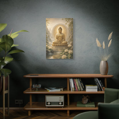 Golden Buddha Meditation Wall Art & Canvas Print