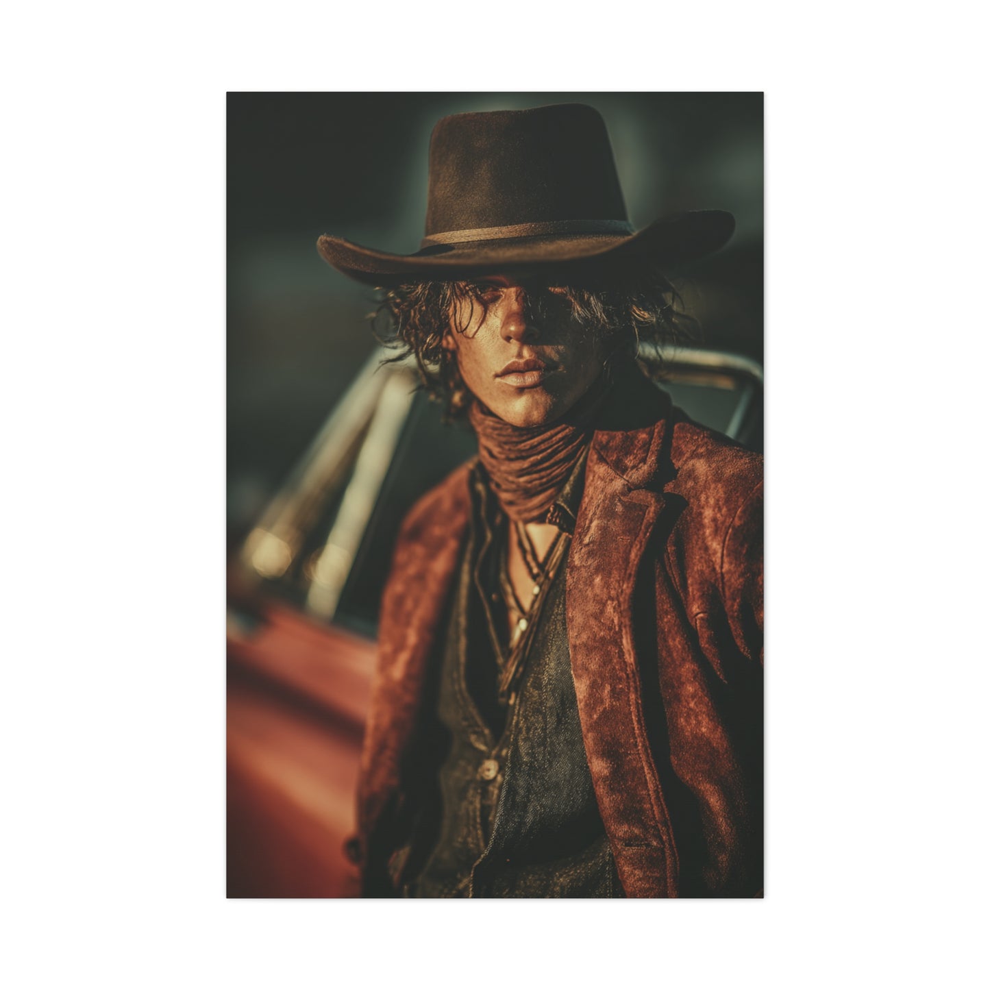 Western Editorial Cowboy Portrait Wall Art & Canvas Print
