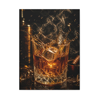 Whiskey Splash Crystal Tumbler Wall Art & Canvas Print