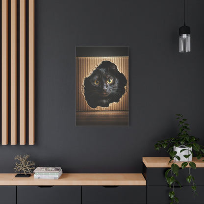 Curious Black Cat Peek Wall Art & Canvas Prints