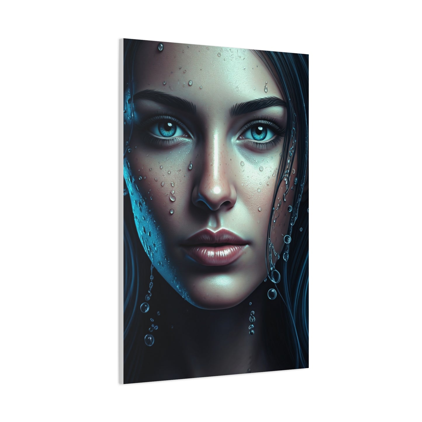 Intimate Blue Portrait with Beaded Accents Wall Art & Canvas Prints