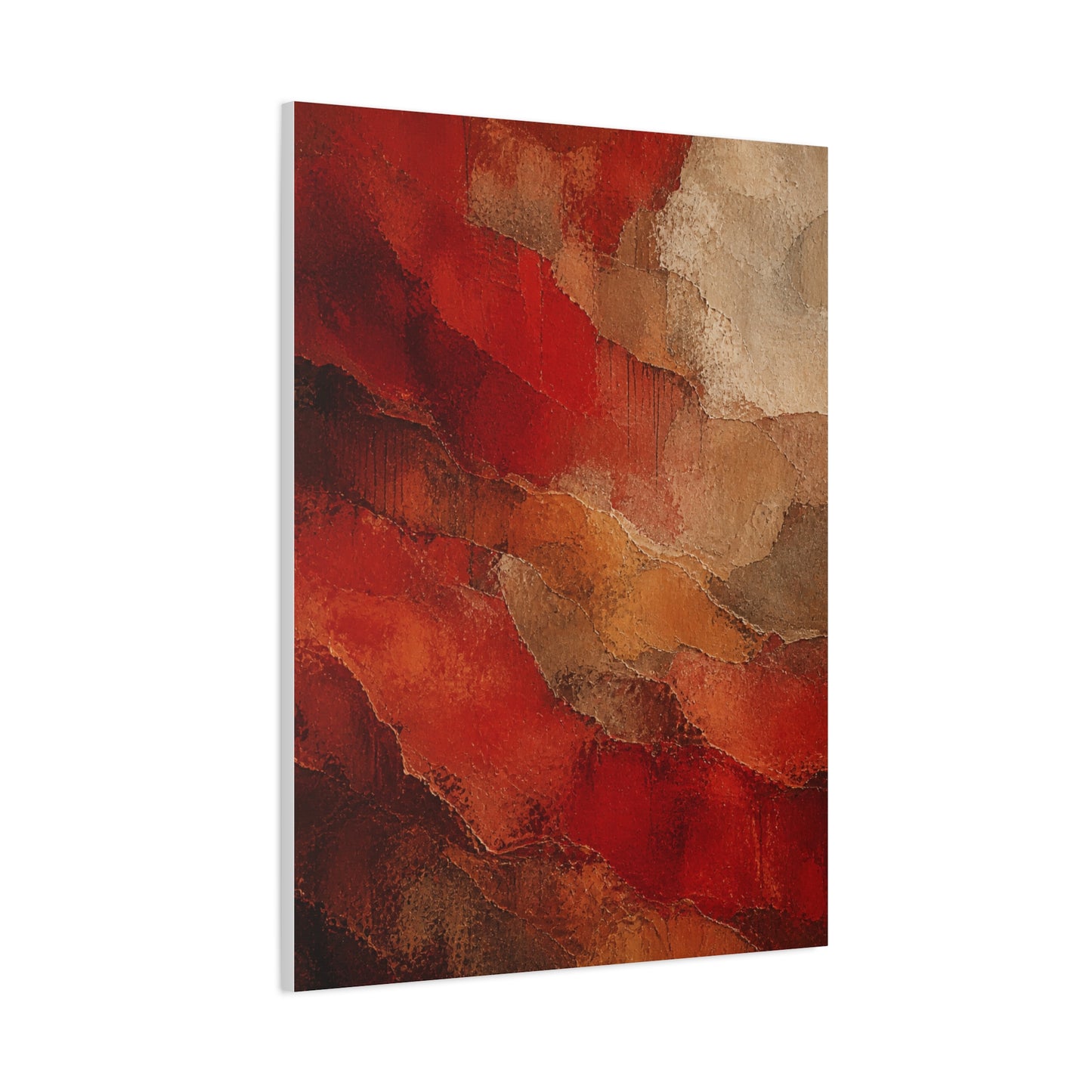 Earthy Layered Red Terrain Abstraction Wall Art & Canvas Print