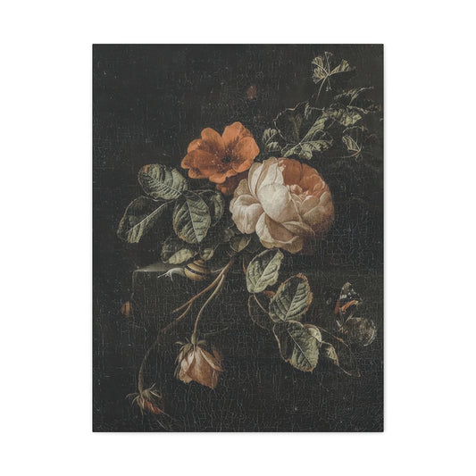 White Red Flower Dark Academia Wall Art & Canvas Prints