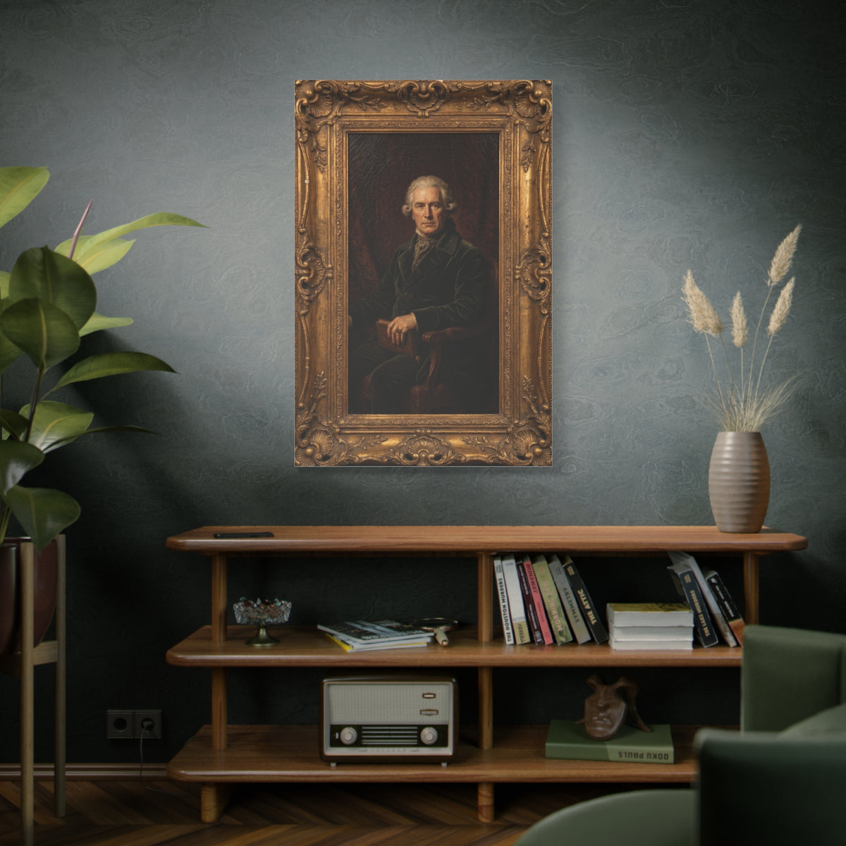 Classical Gentleman Portrait in Ornate Frame Wall Art & Canvas Print
