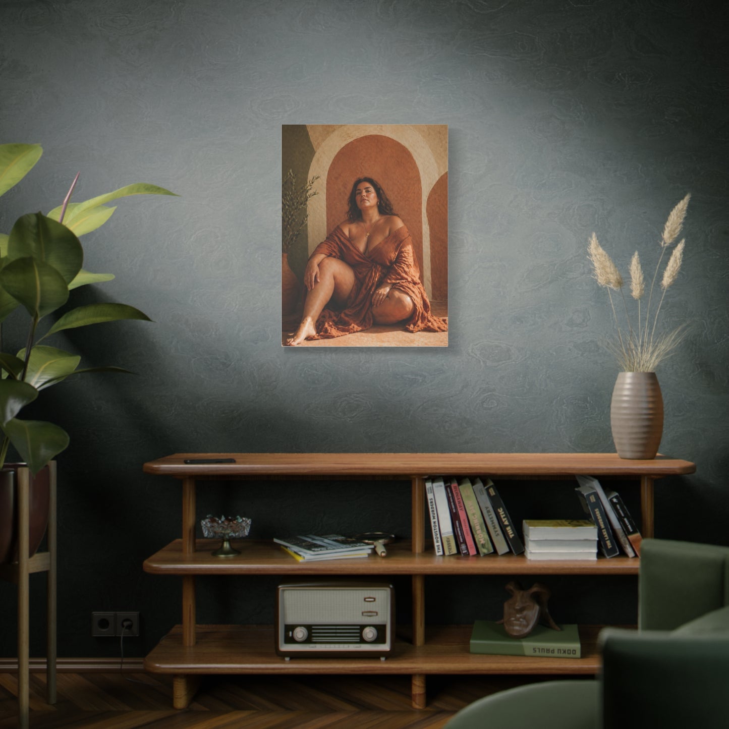 Boho Body-Positive Seated Portrait Wall Art & Canvas Print