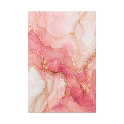 Pink and Gold Marble Flow Wall Art & Canvas Print