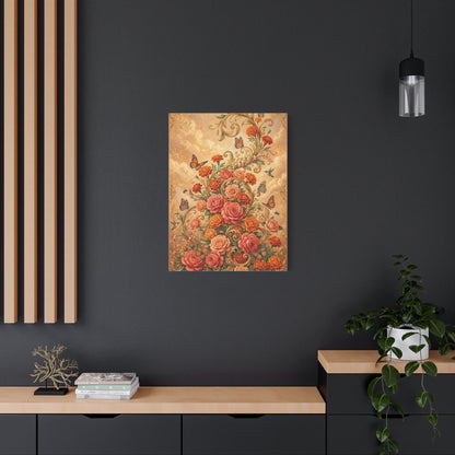Rococo Orange Floral Fantasy Wall Art & Canvas Print