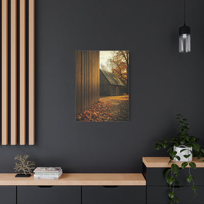 Autumn Path Beside the Old Barn Wall Art & Canvas Prints