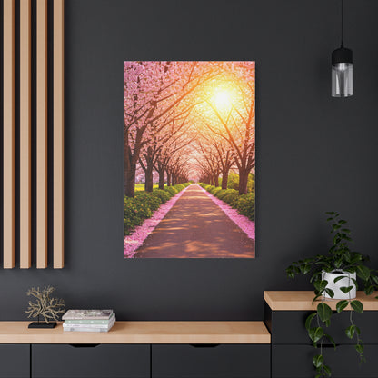 Cherry Blossom Tree Tunnel Spring Pathway Wall Art & Canvas Prints