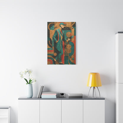 Art Deco Golfer Graphic Composition Wall Art & Canvas Print